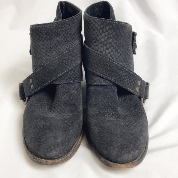 Free People Tortuga black boho snakeskin ankle booties size EU37 - Picture 6 of 14